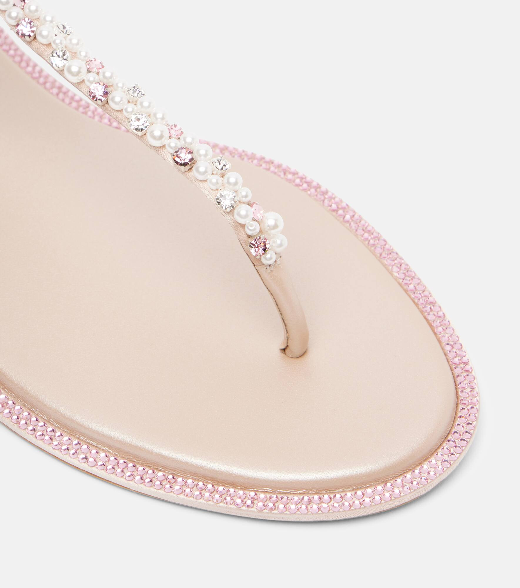 Diana embellished satin thong sandals - 5