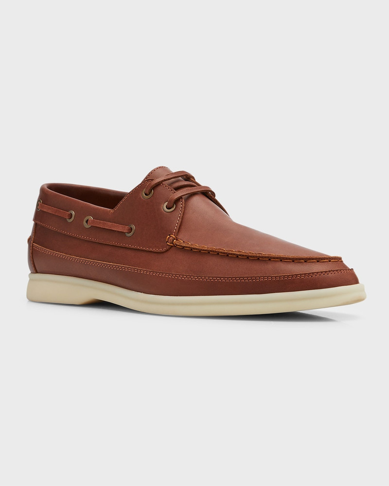 Loro Piana Men's Sea-Sail Walk Leather Boat Shoes outlook