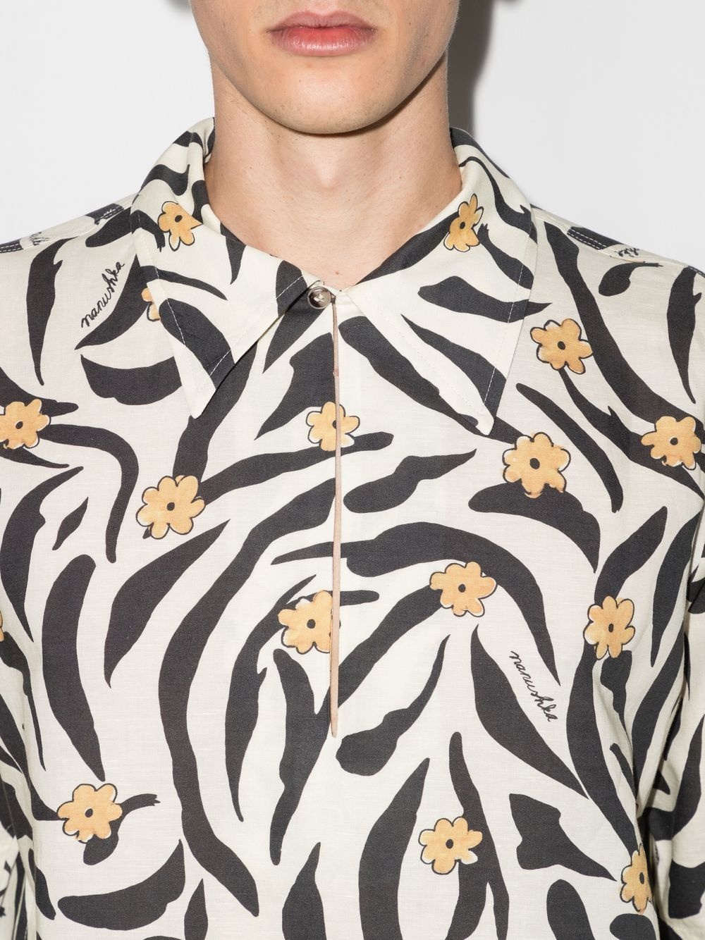 floral animal-print shirt - 4