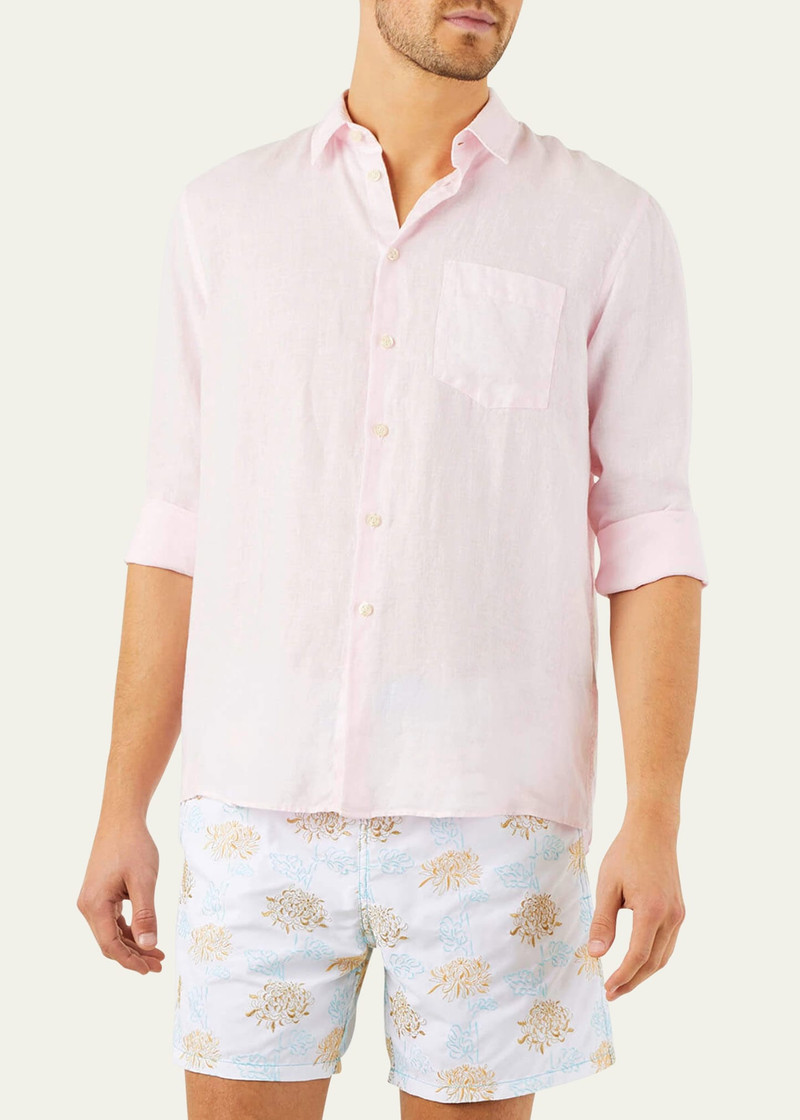 Vilebrequin Men's Caroubis Solid Linen Sport Shirt outlook
