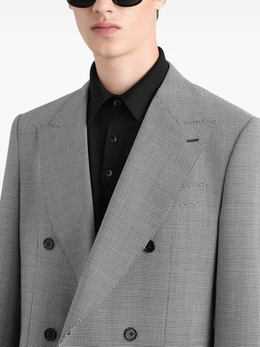 houndstooth-pattern blazer - 4