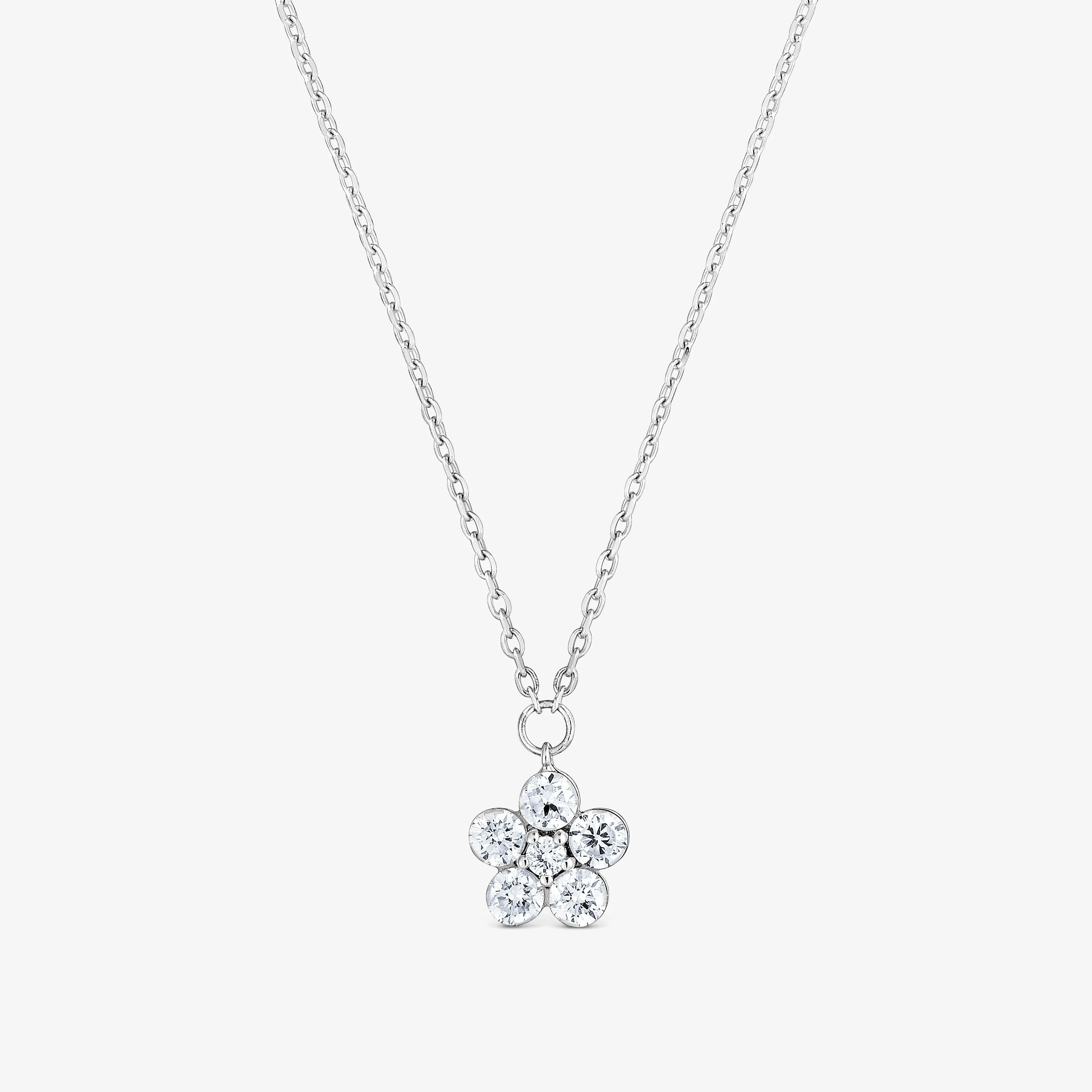 9kt white gold and lab-grown diamond flower Necklace TOUS Irisé LGD - 1