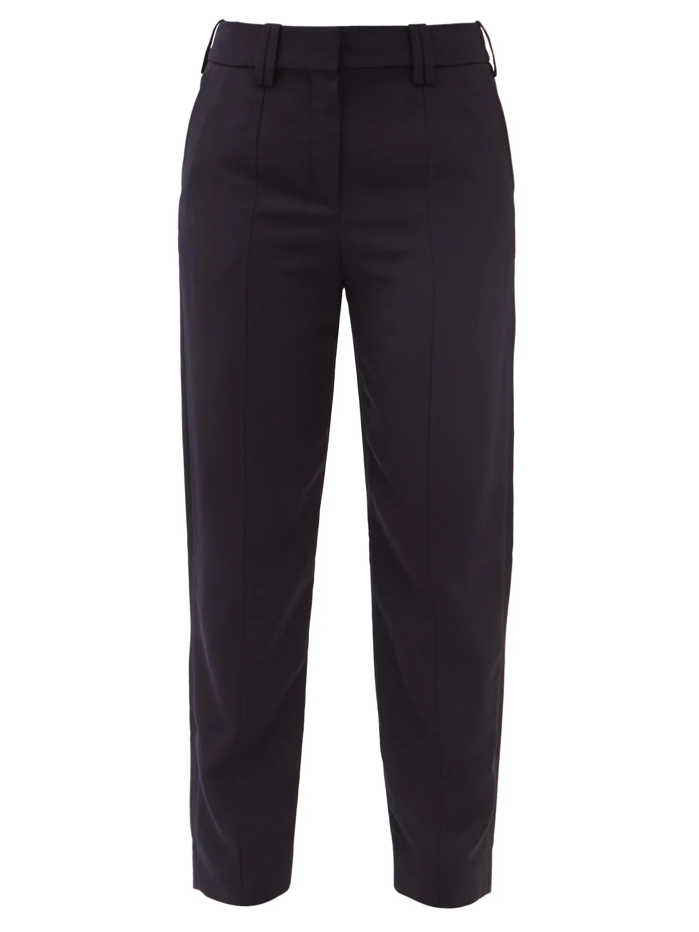 High-rise serge tapered-leg trousers - 1