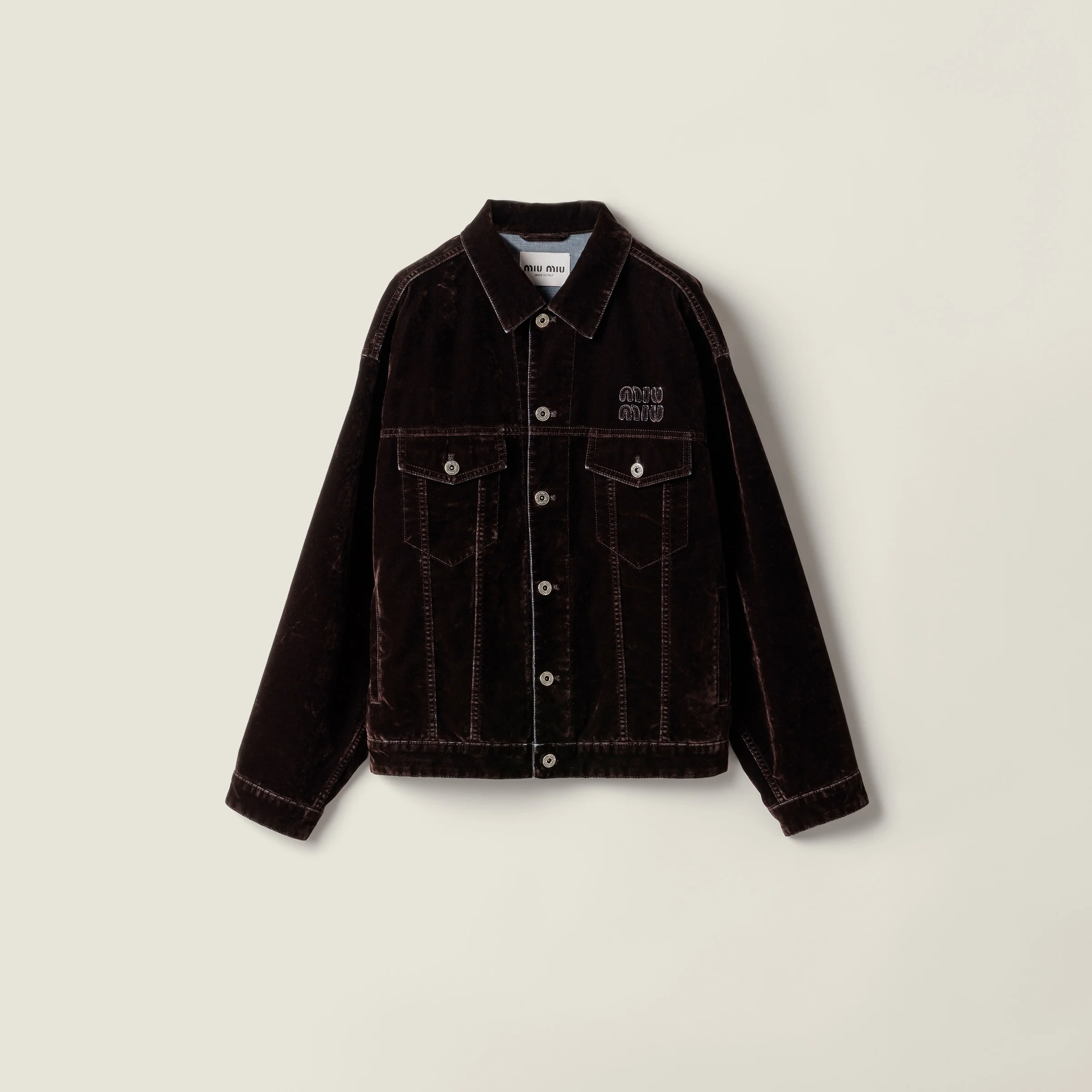 Flocked chambray jacket - 1