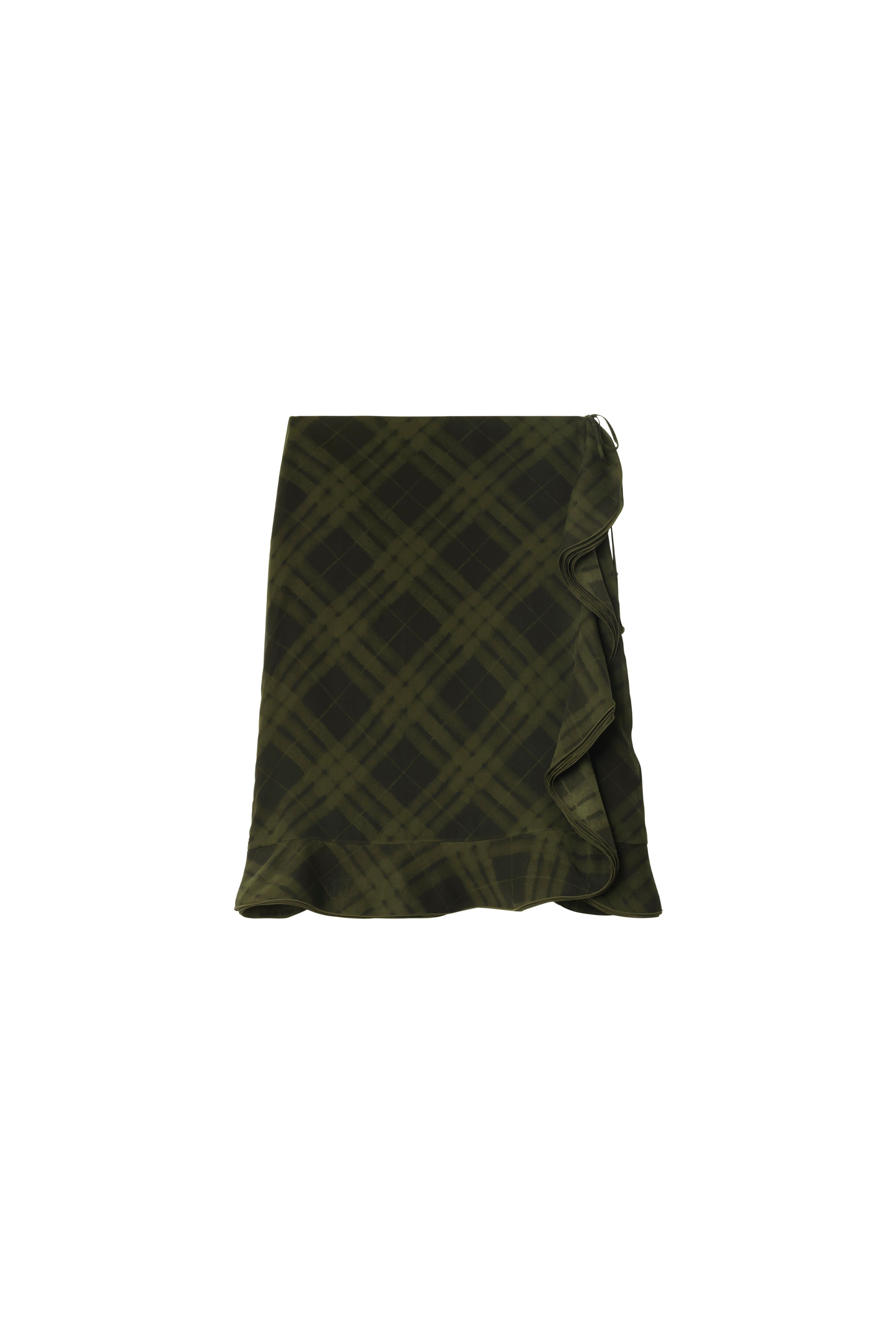 burberry Check Silk Wrap Skirt in Oil at Nordstrom - 1