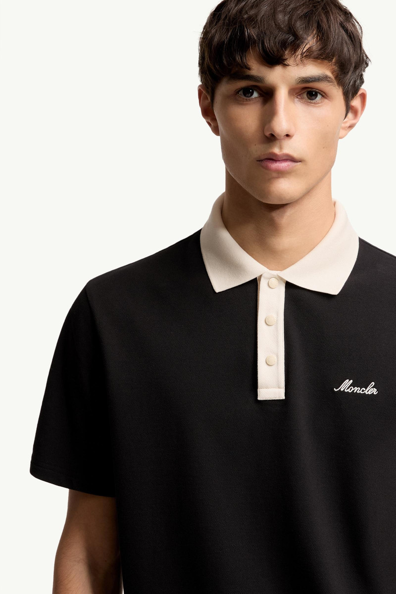 Embroidered Logo Cotton Piquet Polo Shirt 6