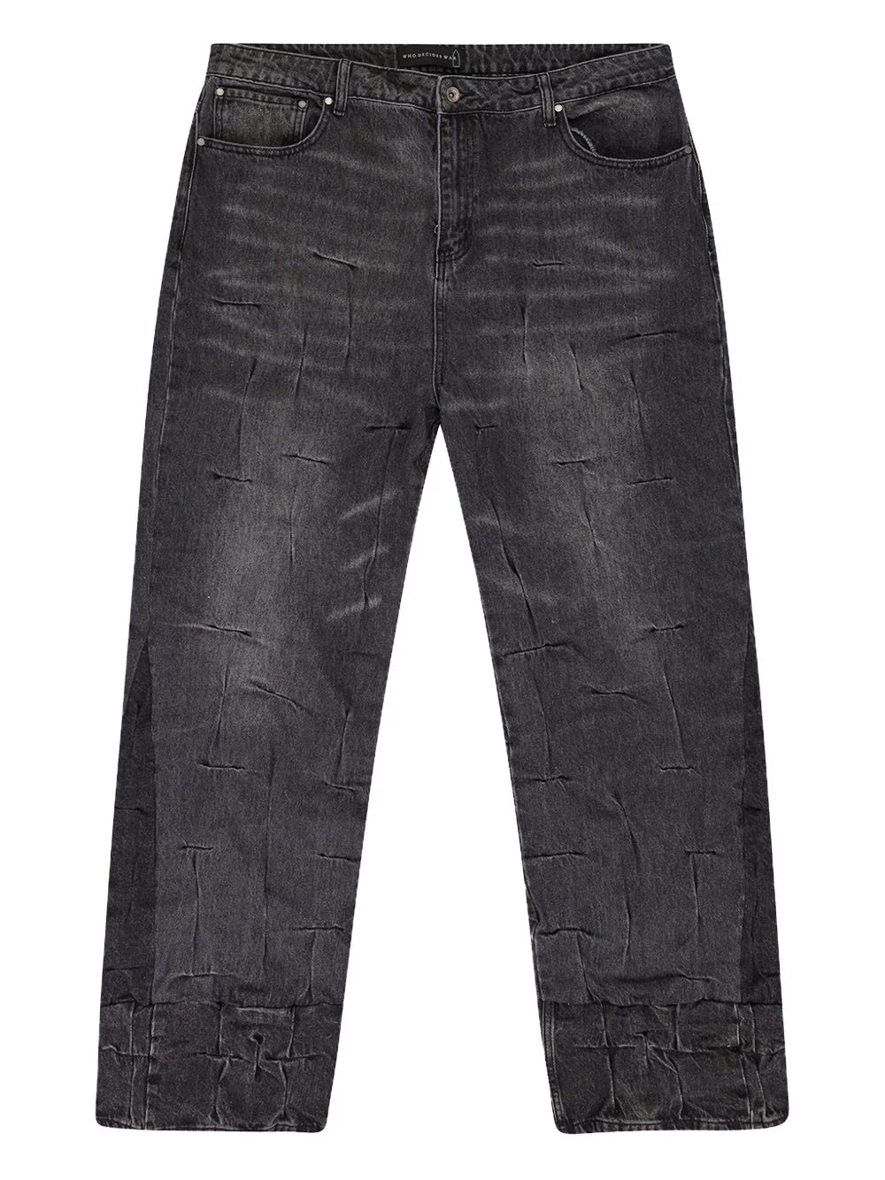 gathered straight jeans - 1