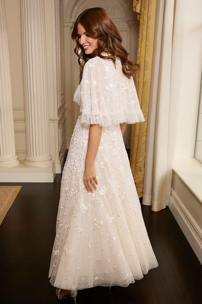Needle & Thread Dahlia Ditsy Short Cape Ankle Gown outlook