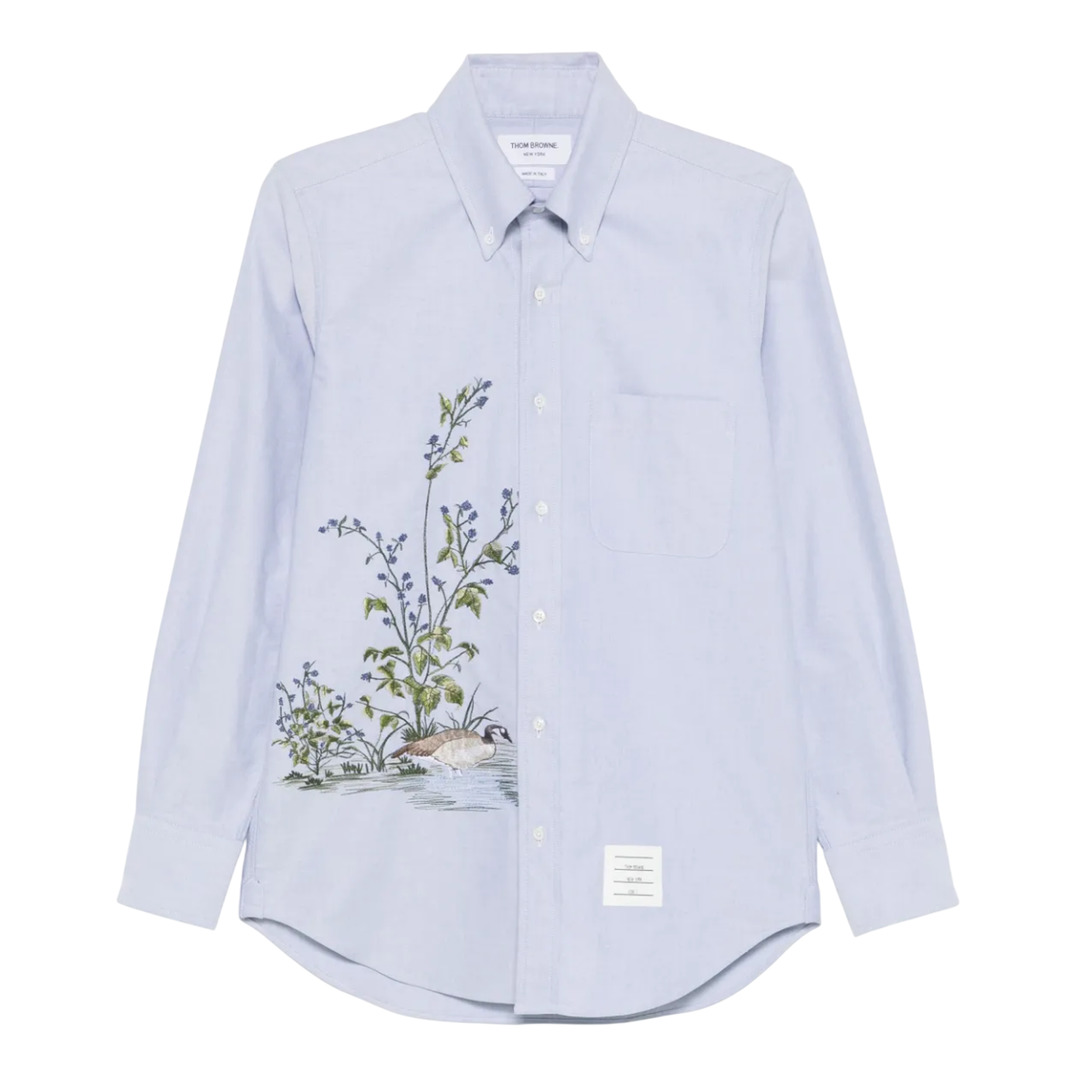 Goose Scenic Satin Stitch Oxford Shirt Men - 7