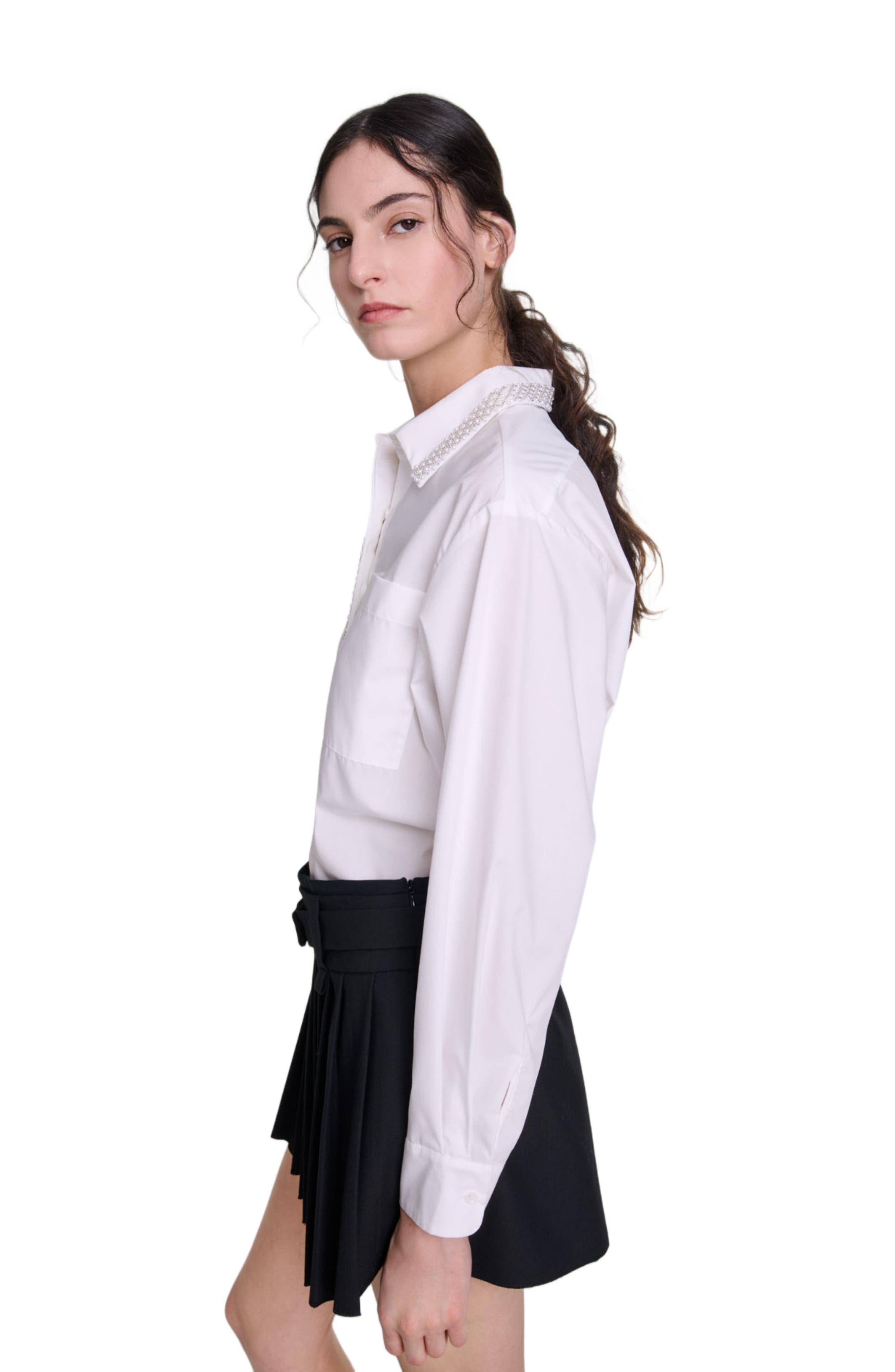 maje Short pleated skirt in Black at Nordstrom - 4