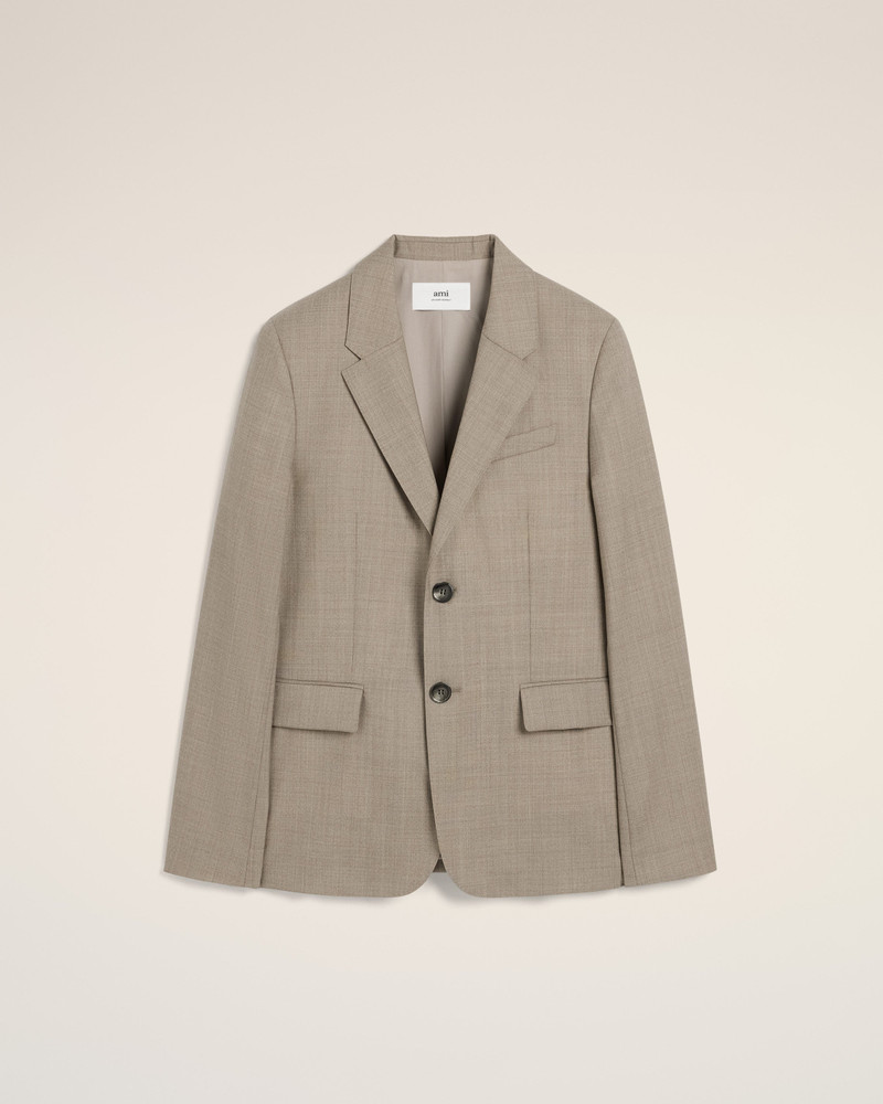 BEIGE WOOL TWO BUTTONS JACKET - 1