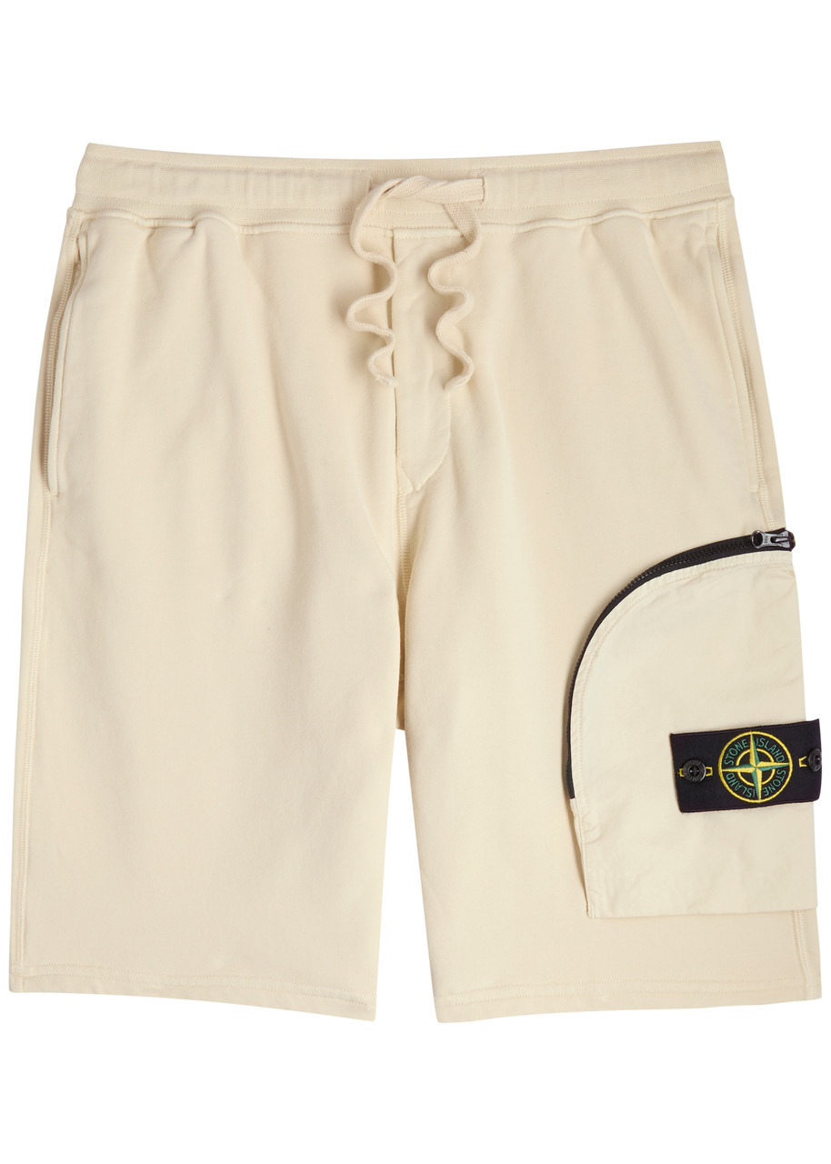 Stone Island Logo Cotton Shorts - 1