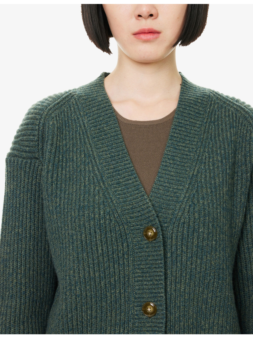 Cropped Ribbed Cashmere Cardigan - 5