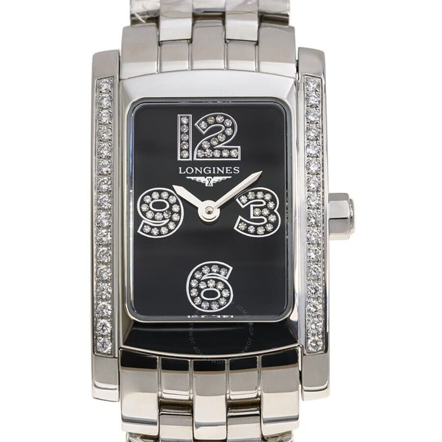 Longines Dolce Vita Quartz Diamond Black Dial Ladies Watch L5.155.0.58.6 - 2