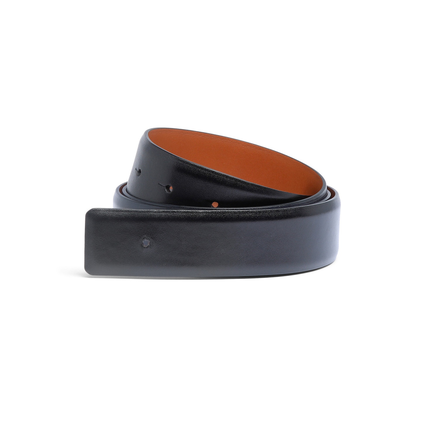 Blue leather belt strap - 1