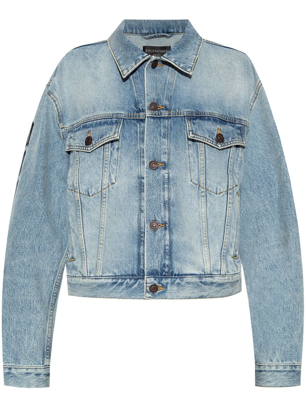 washed denim jacket - 1