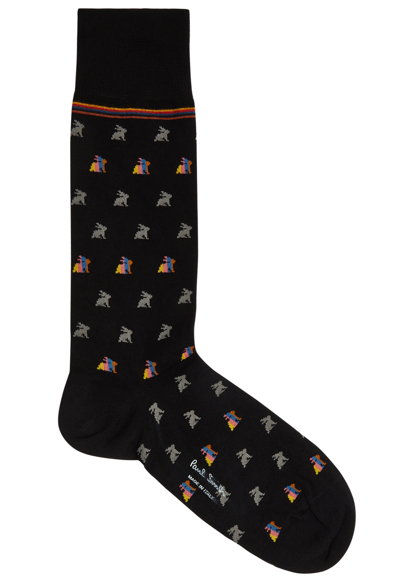 Cole rabbit-intarsia stretch-cotton socks - set of two - 3