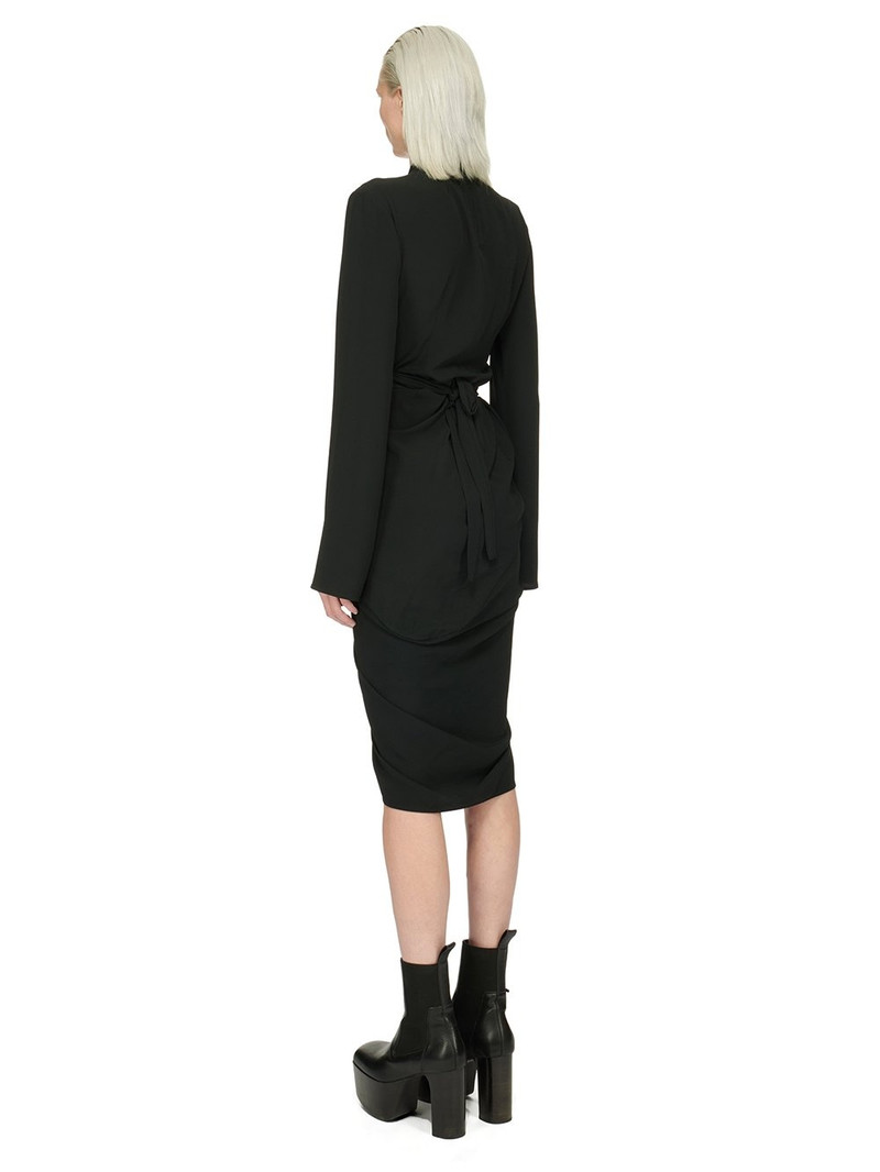 Abito draped crepe wrap midi dress 3