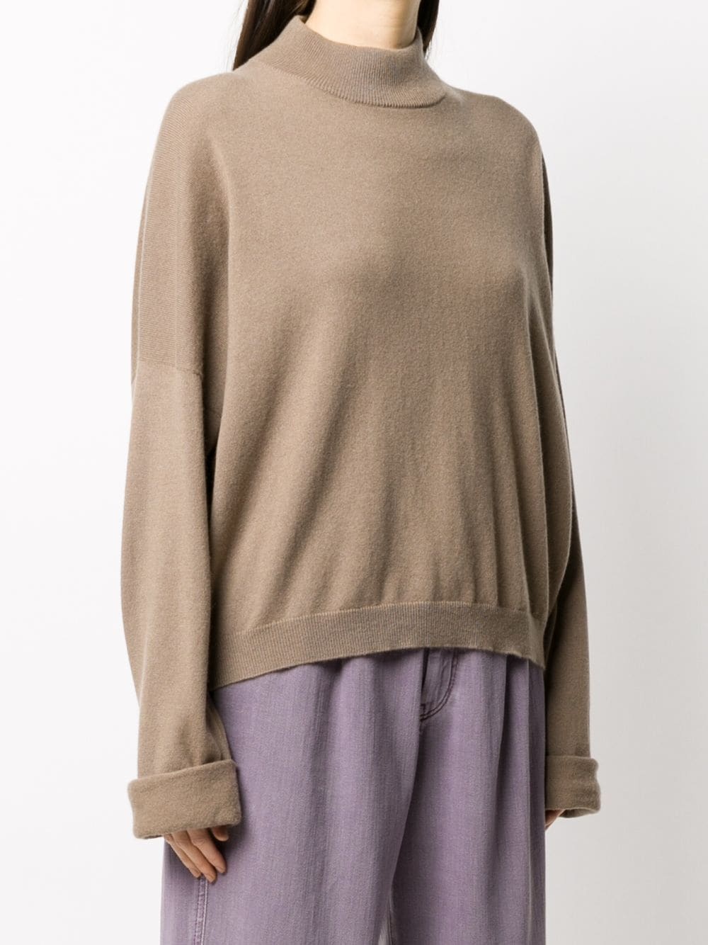 mock neck knitted jumper - 3