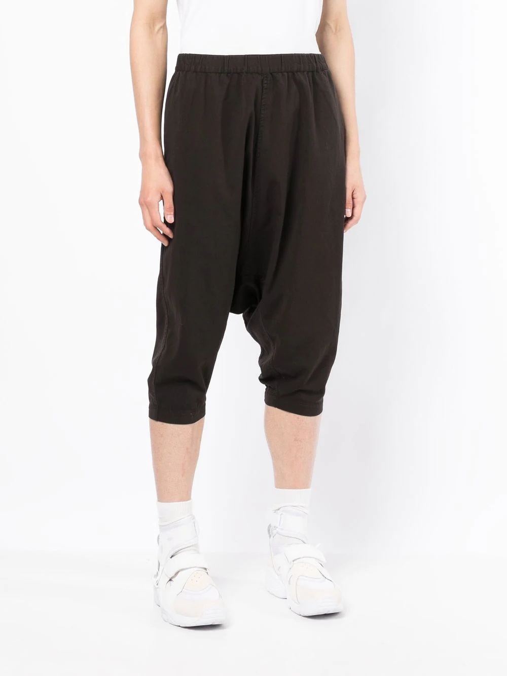 drop-crotch cropped trousers - 3