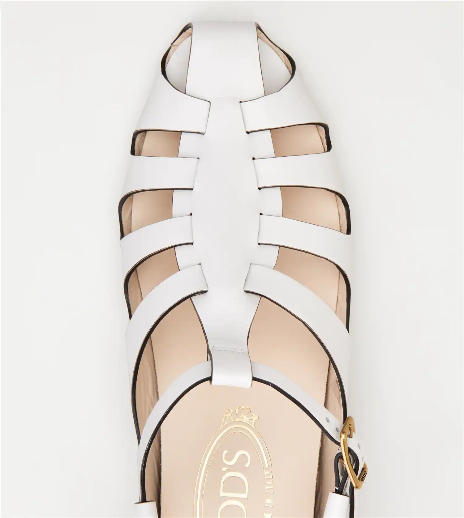GOMMINO SANDALS IN LEATHER - WHITE - 5
