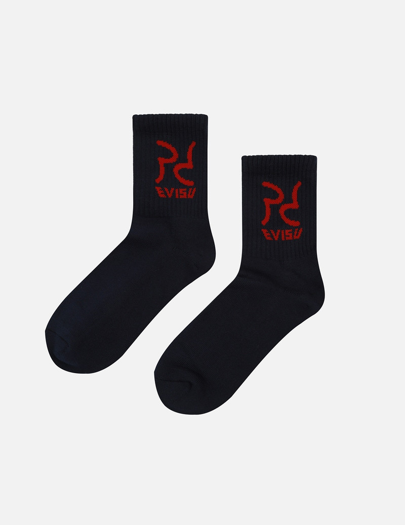 EVISU THREE-PACK DOUBLE SEAGULL JACQUARD SHORT SOCKS outlook