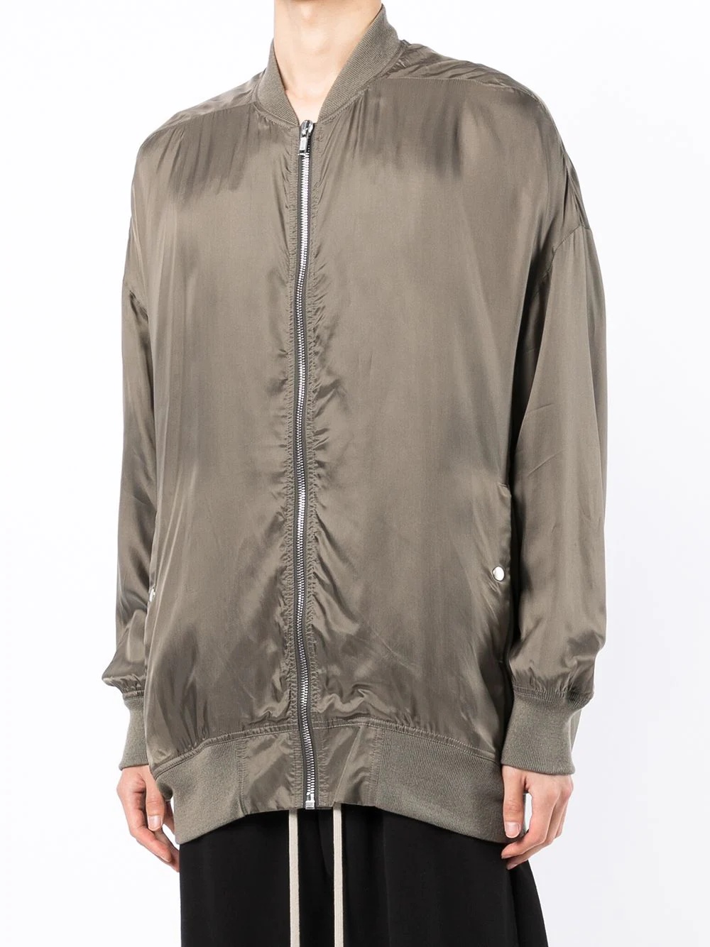 satin-finished zipped bomber jacket - 3