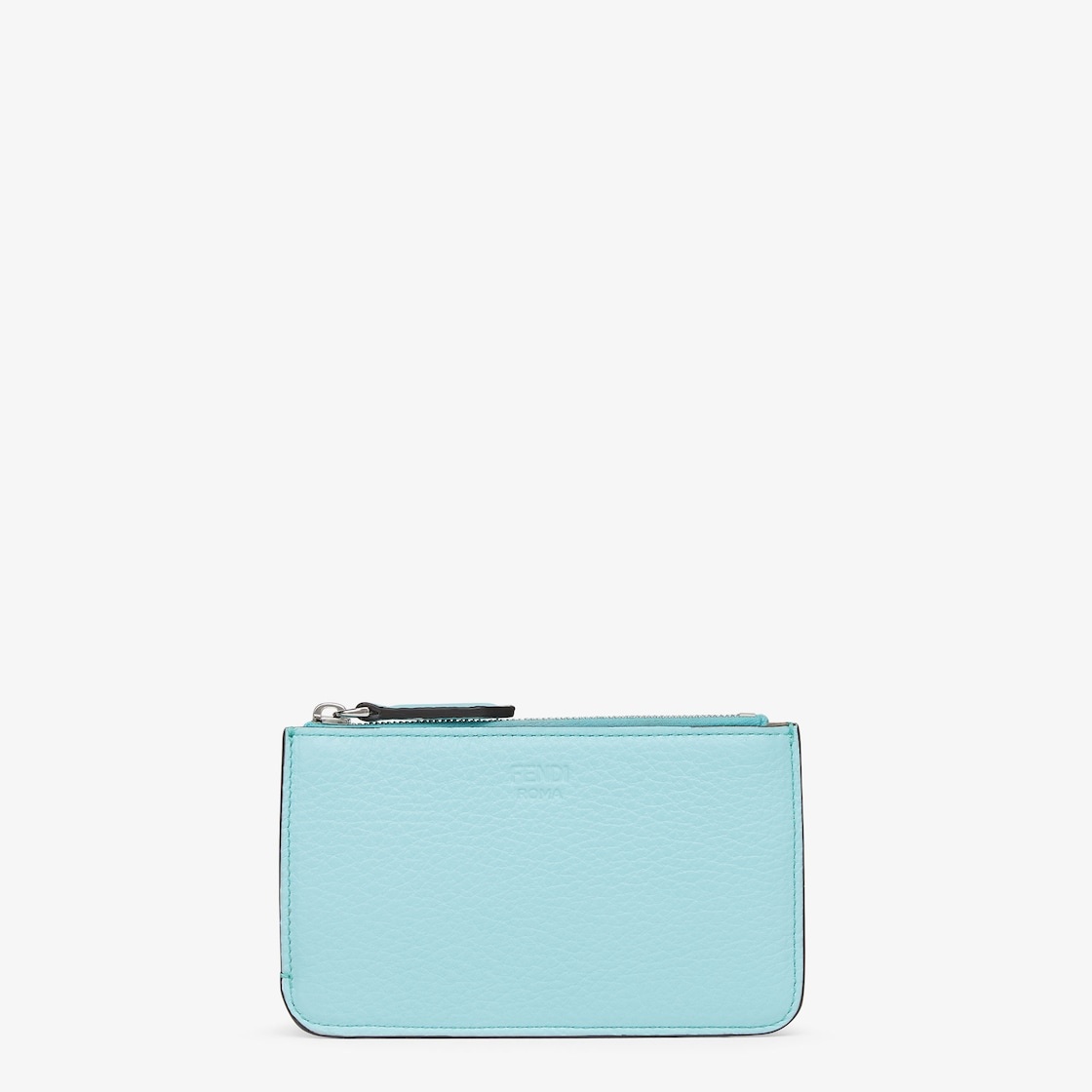 Fendi Roma key pouch with gusseted sides. The back features four card slots. Inside there is a pull- - 1