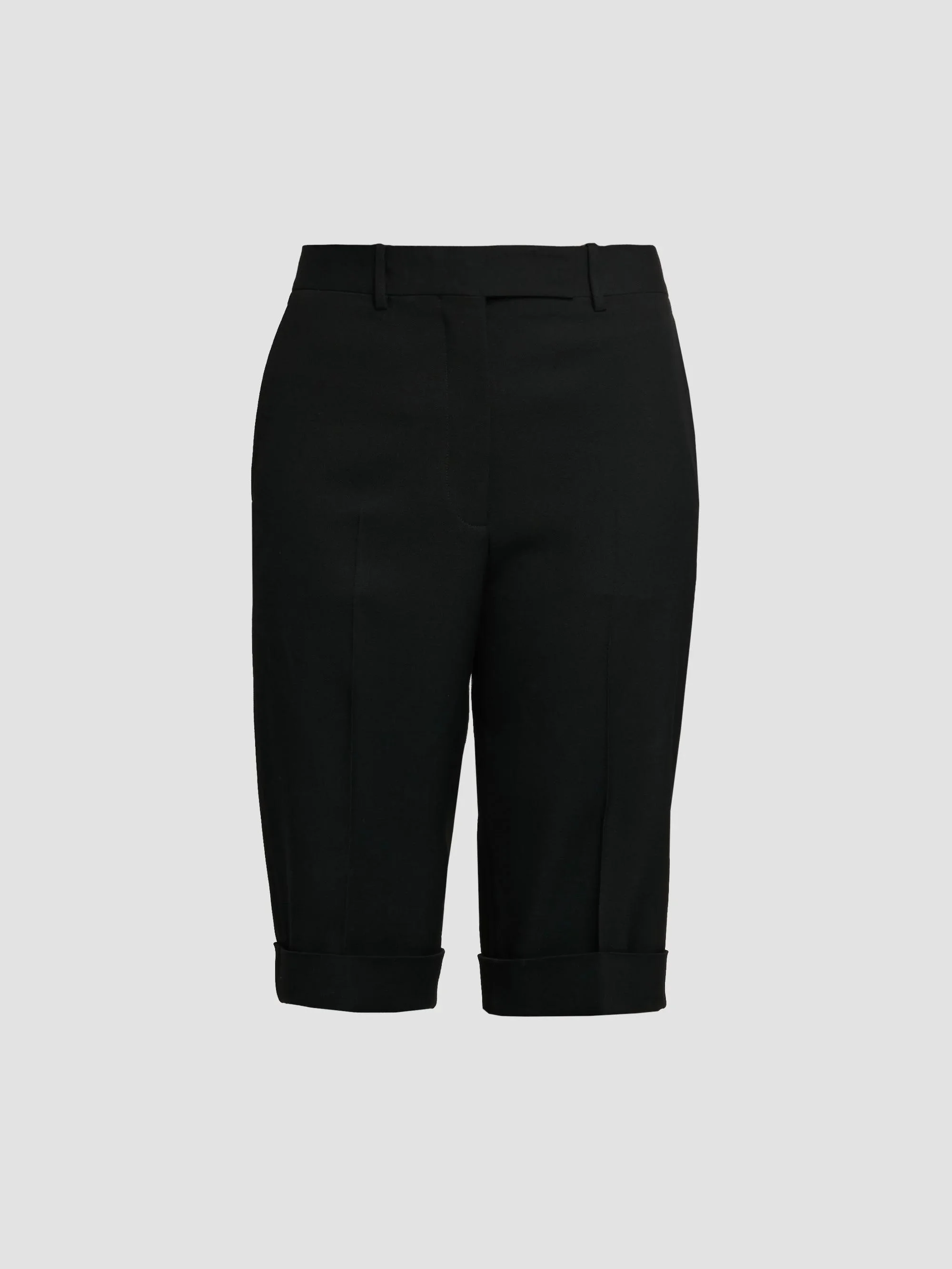 Women's Grain De Poudre Bermuda Shorts - Black - 1