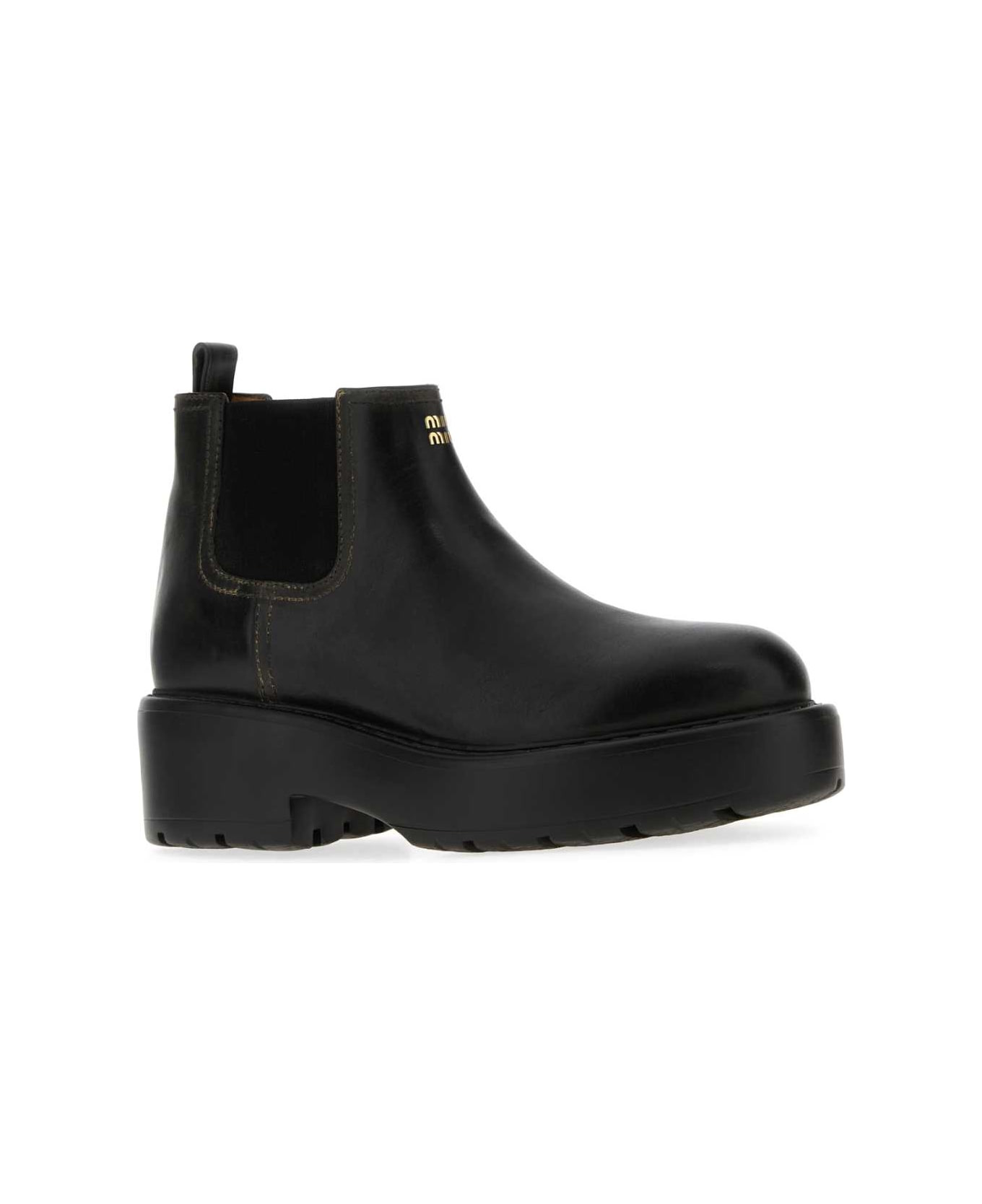Black Leather Ankle Boots - 2