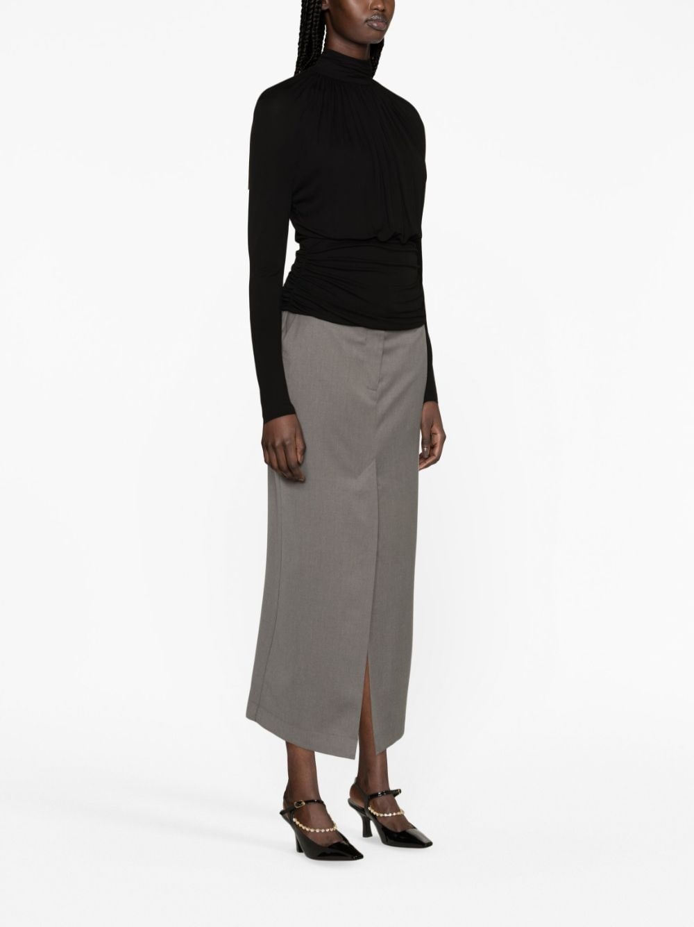 gathered cut-out top - 4