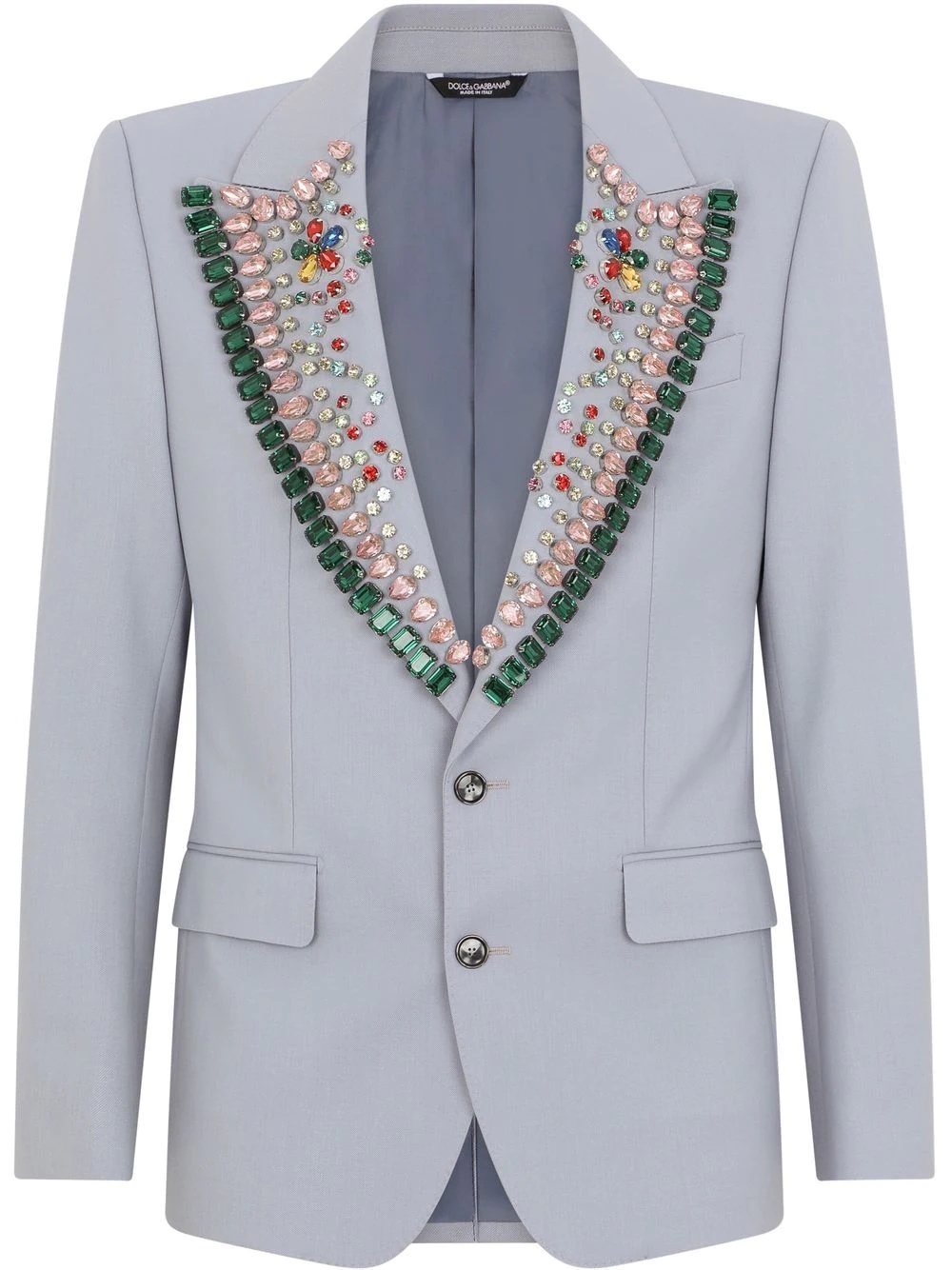 gemstone-embellished tailored blazer - 1