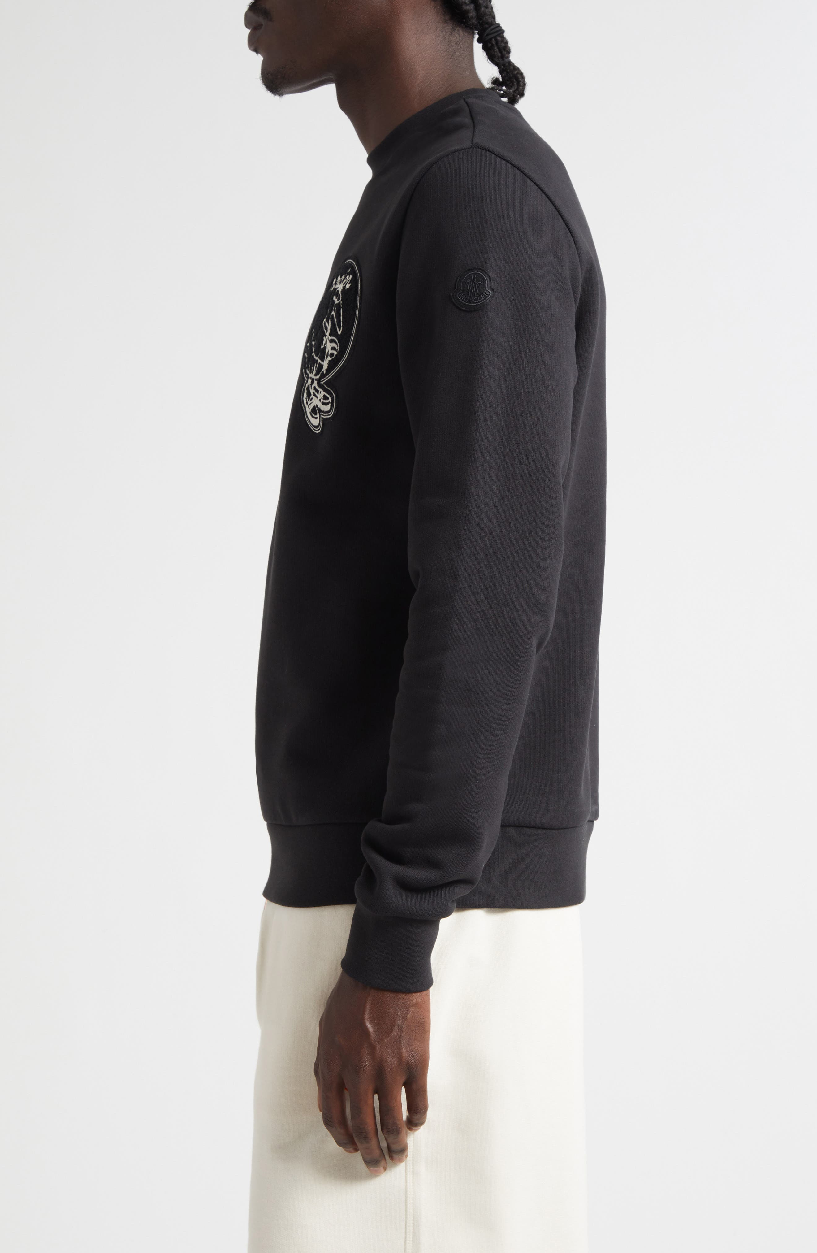 Moncler Monduck Mascot Patch Sweatshirt in Black at Nordstrom - 4