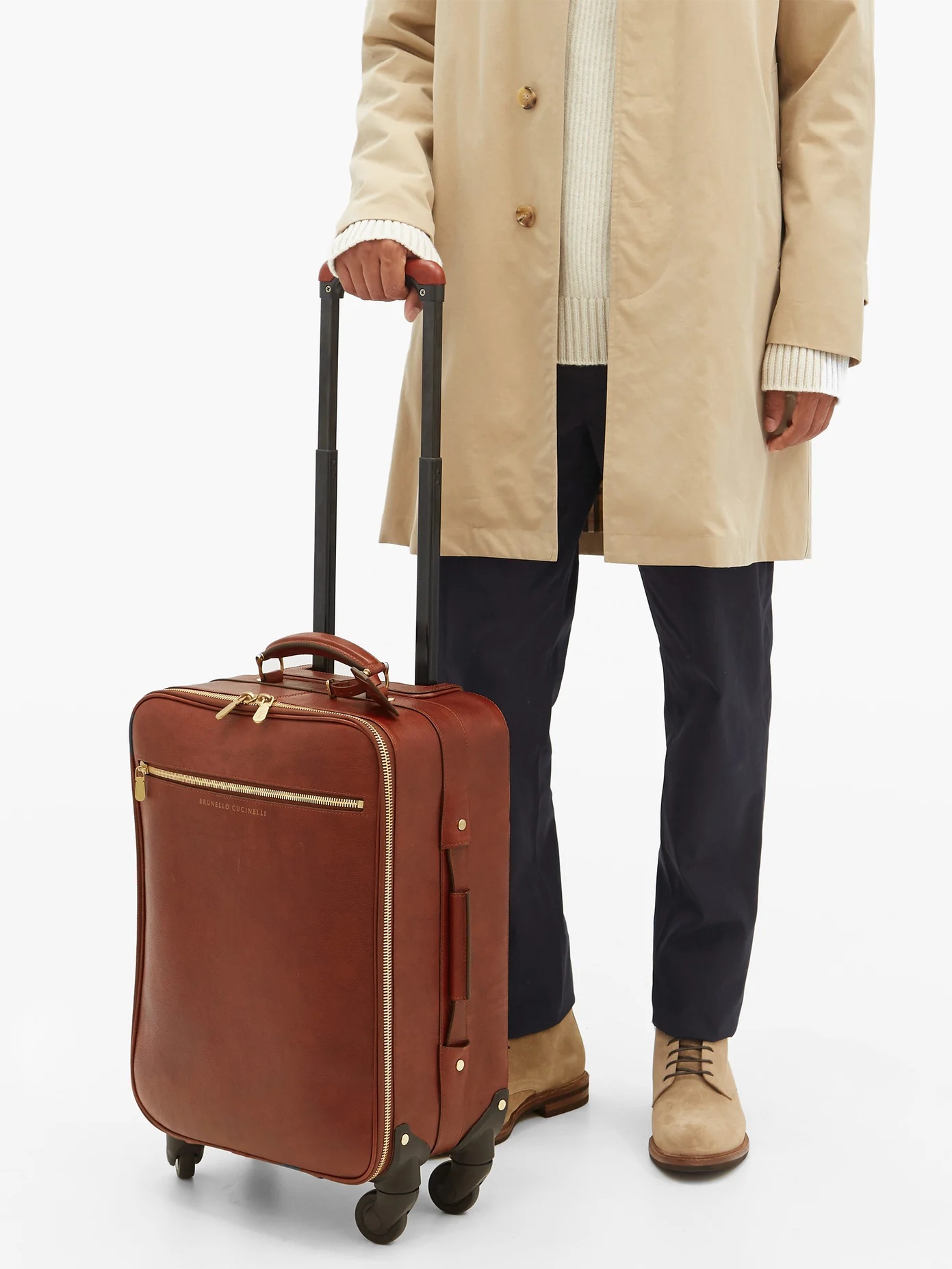 Grained-leather carry-on suitcase - 3