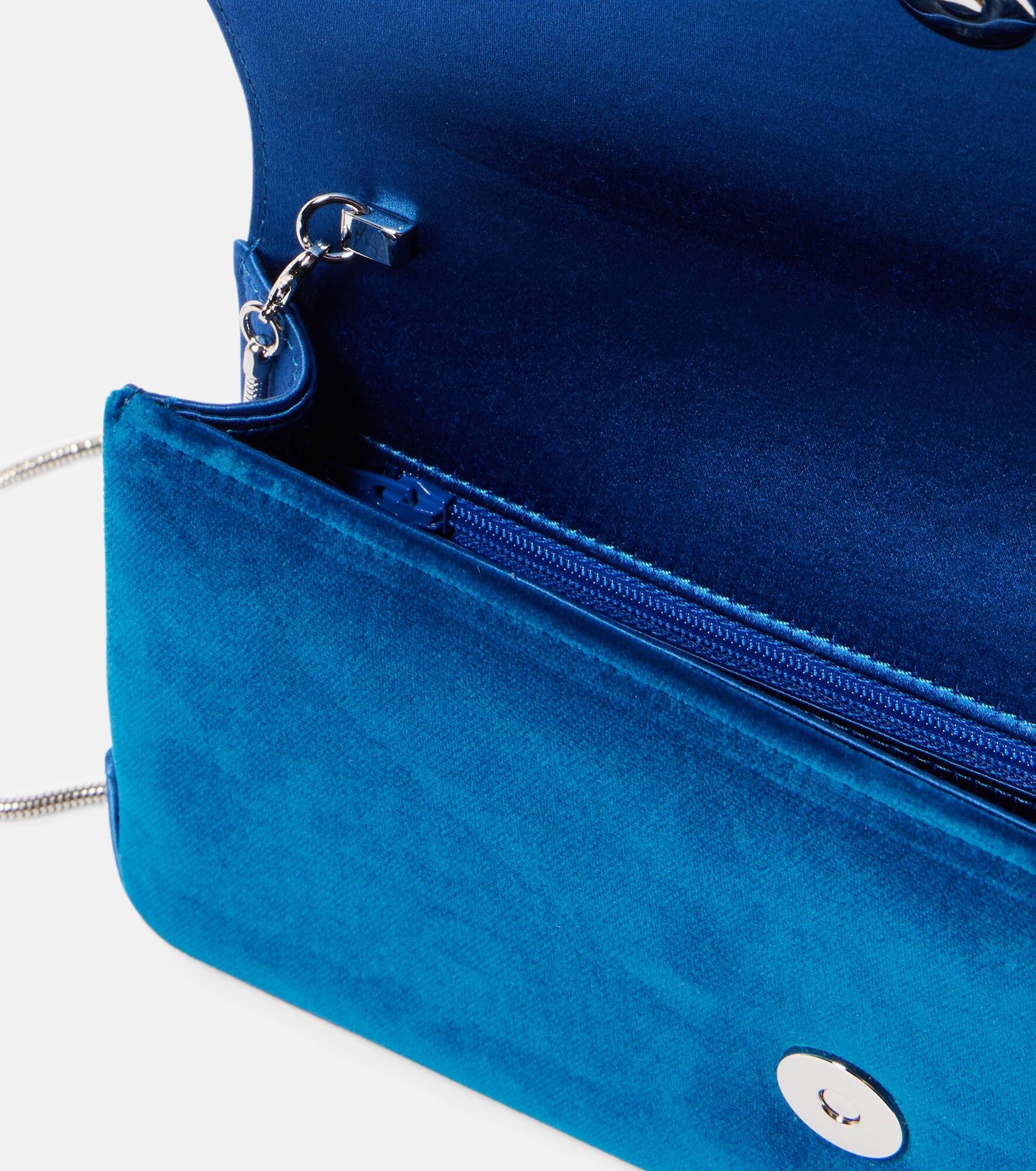 Maygot satin-trimmed velvet clutch - 3