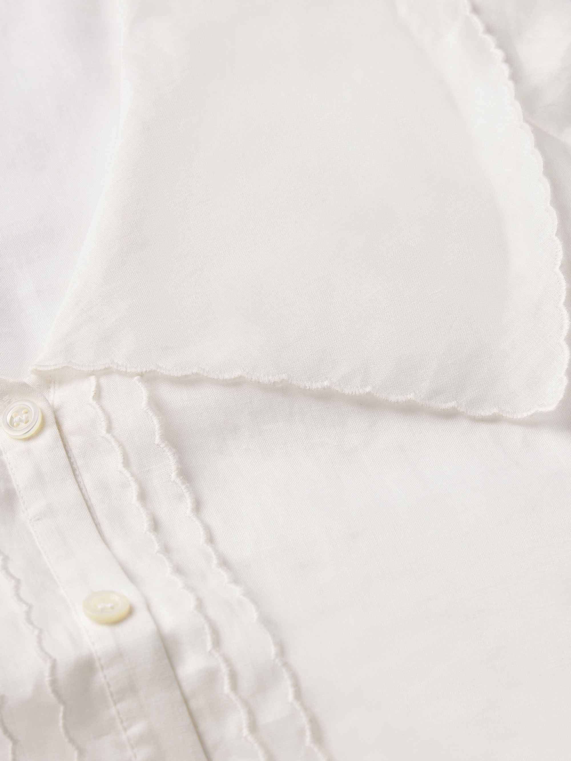 The Scallop Sailor Blouse in White - 3