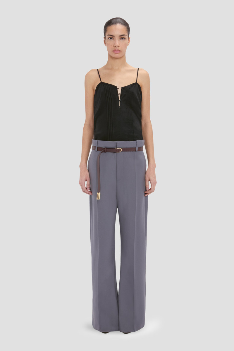 Straight Leg Folded Trouser In Flint 2
