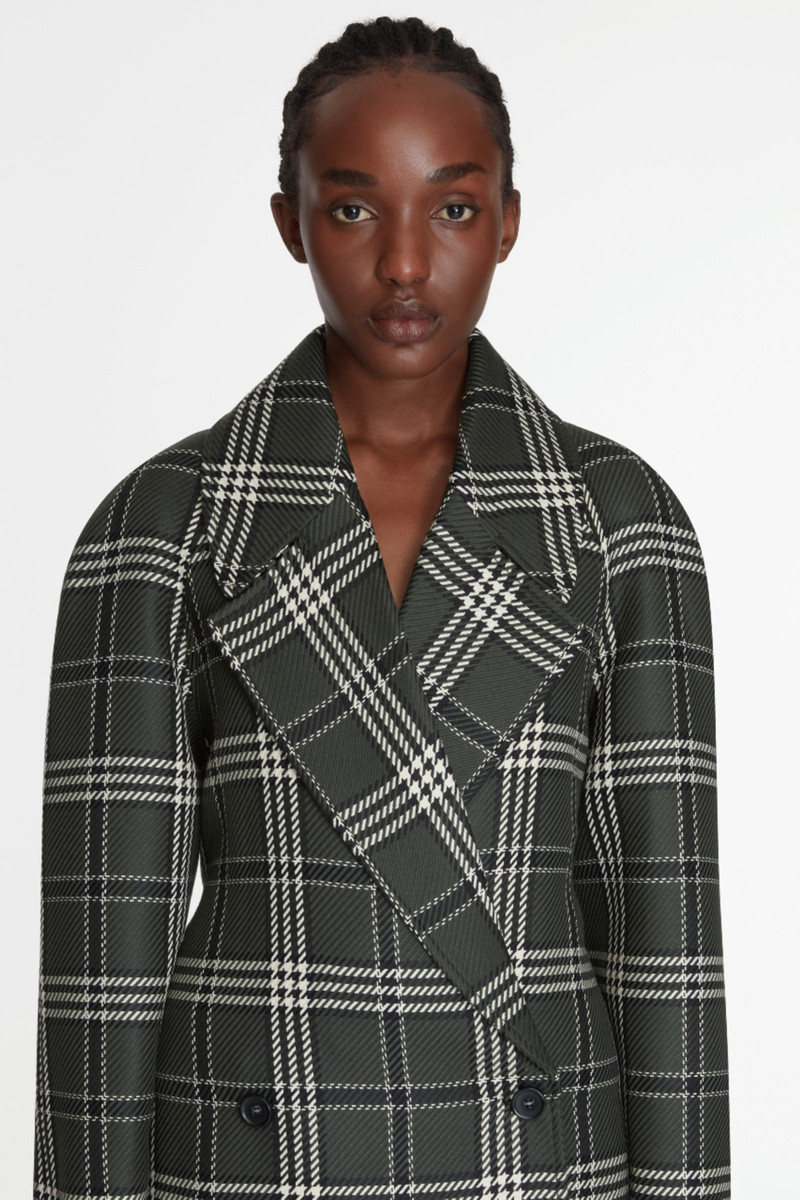 Lilabet Coat In Military Green Shetland Tartan 4