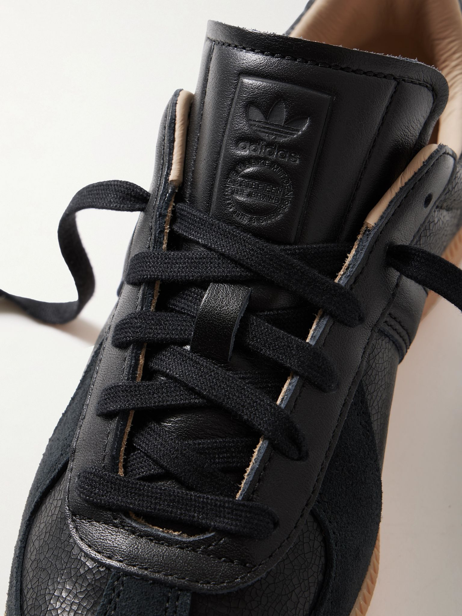BW Army Lux suede-trimmed cracked-leather sneakers Black - 4