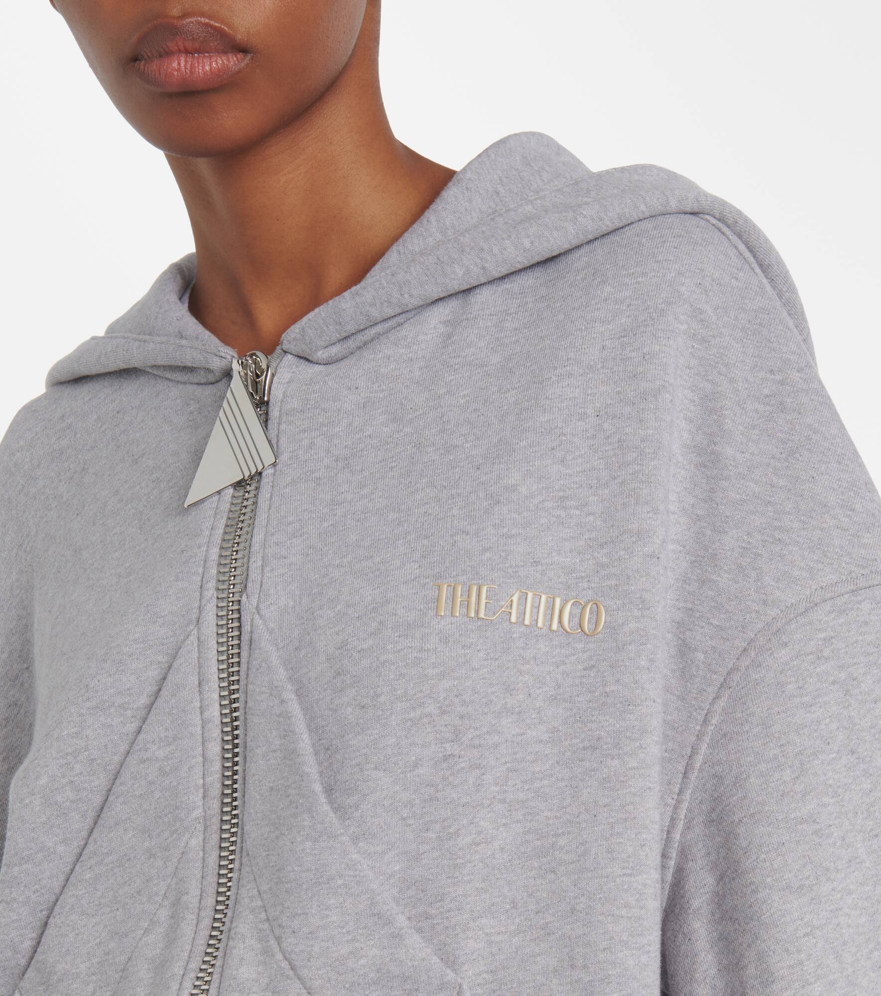 Logo cotton fleece hoodie - 4