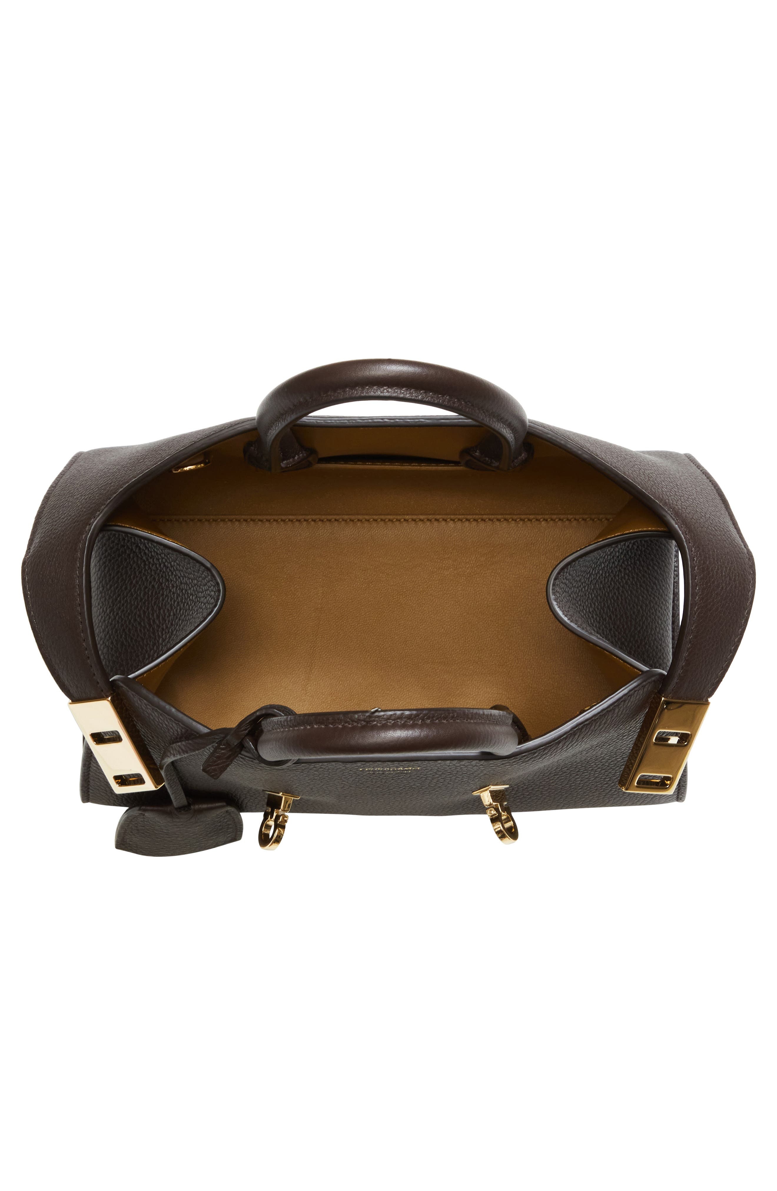 FERRAGAMO Mini Hug Soft Leather Top Handle Bag in Testa Di Moro at Nordstrom - 4