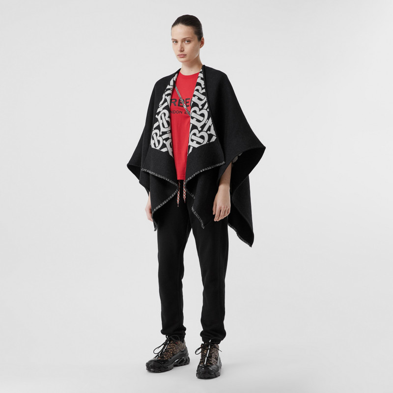 Burberry Monogram Wool Jacquard Cape outlook