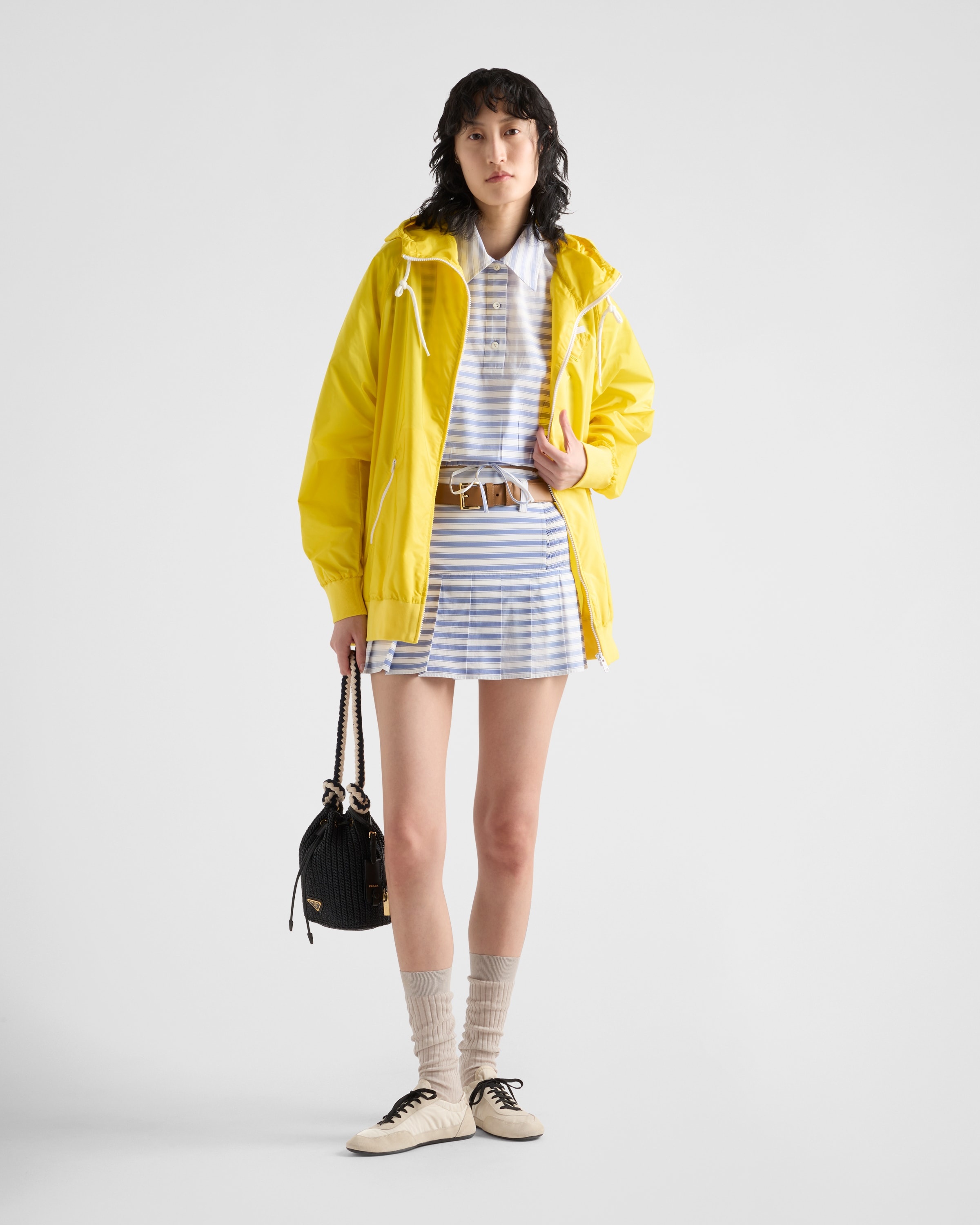 Striped poplin miniskirt - 2