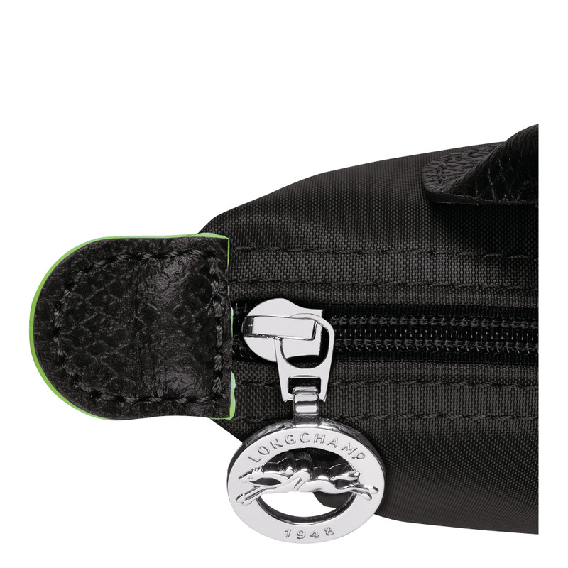 Le Pliage Green Pouch with handle Black - Recycled canvas 5