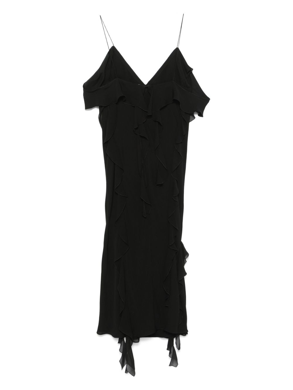 ruffled georgette midi dress - 2