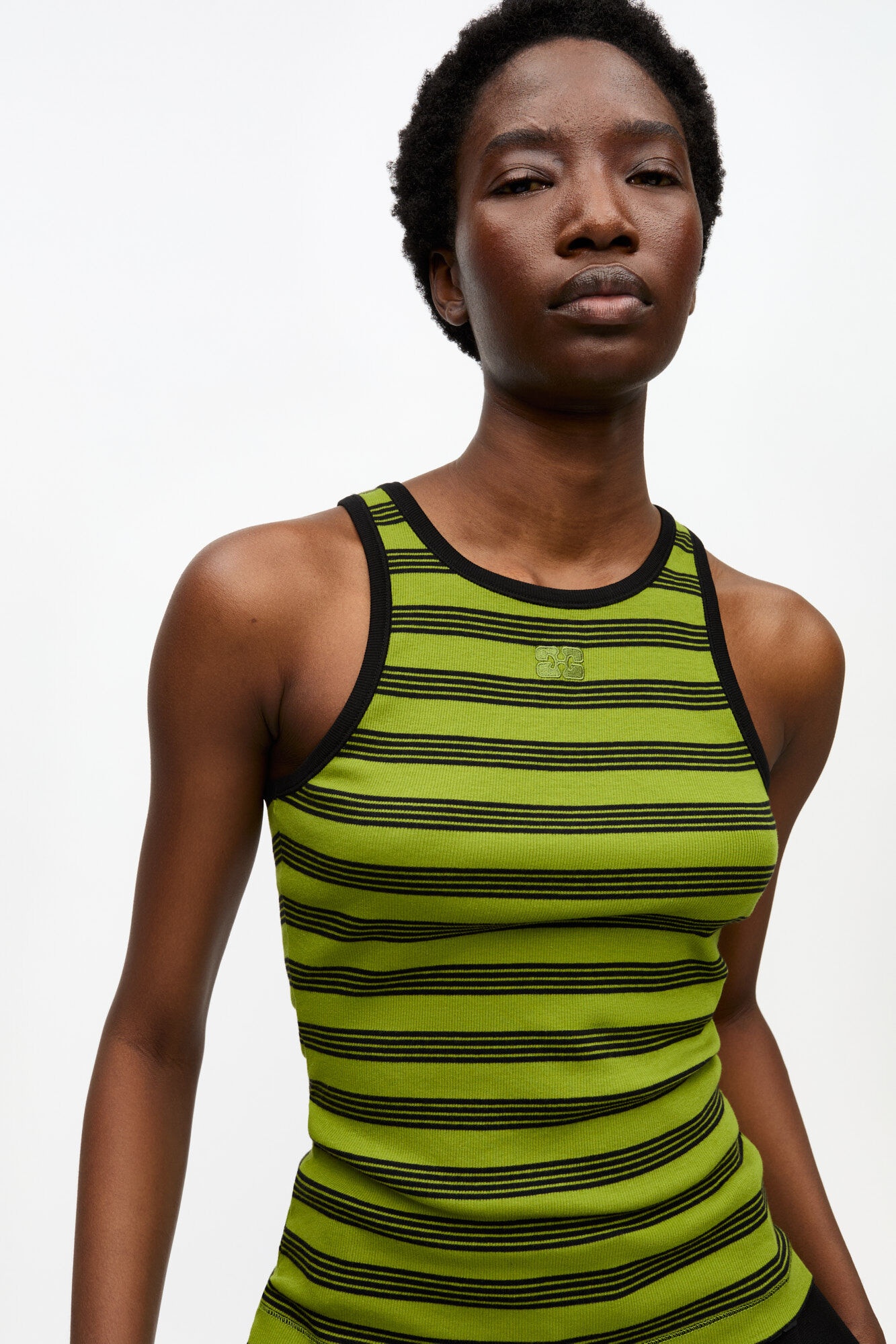 STRIPED SOFT COTTON RIB TANK TOP - 5
