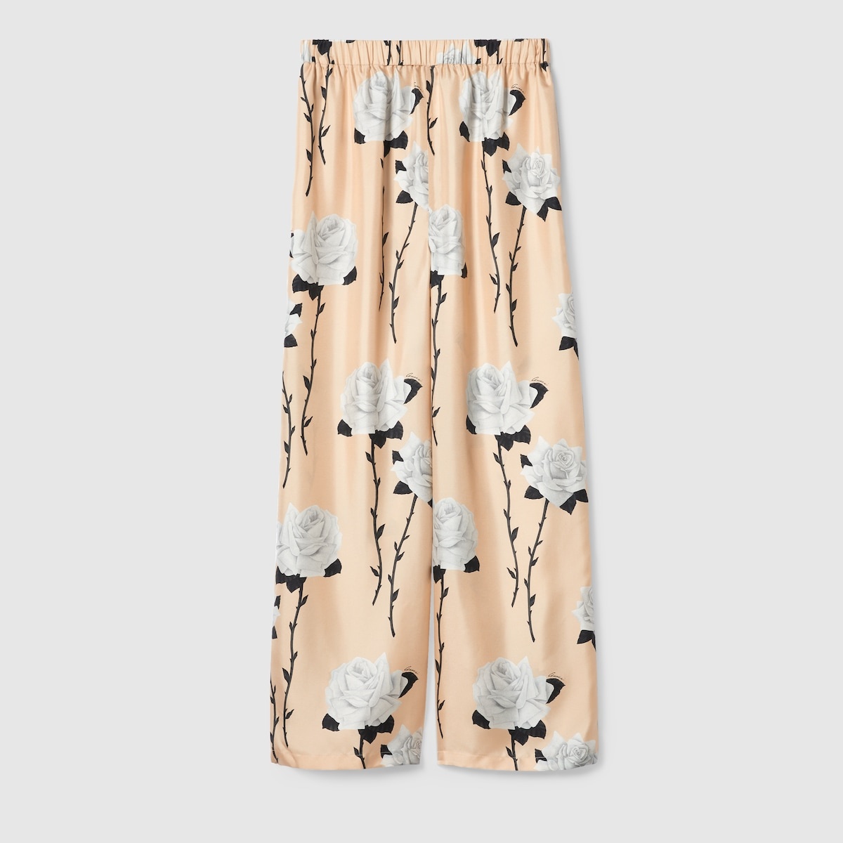 Floral print silk twill pant - 1