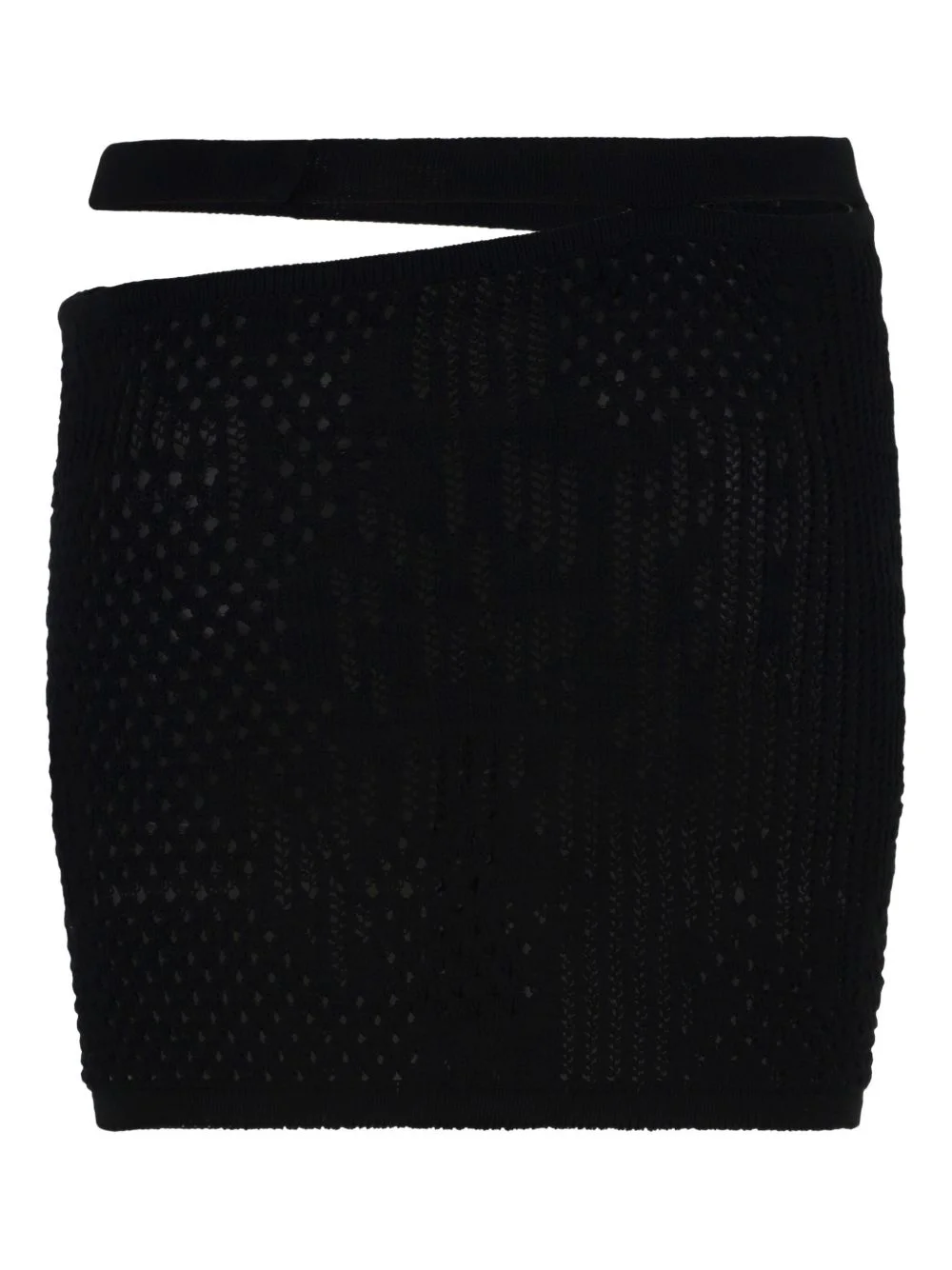 cut-out knitted mini skirt - 1