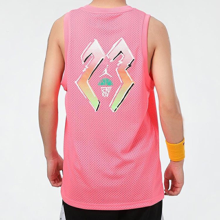 Air Jordan Casual Sports Sleeveless Training Running Vest Pink Red CZ4860-675 - 4