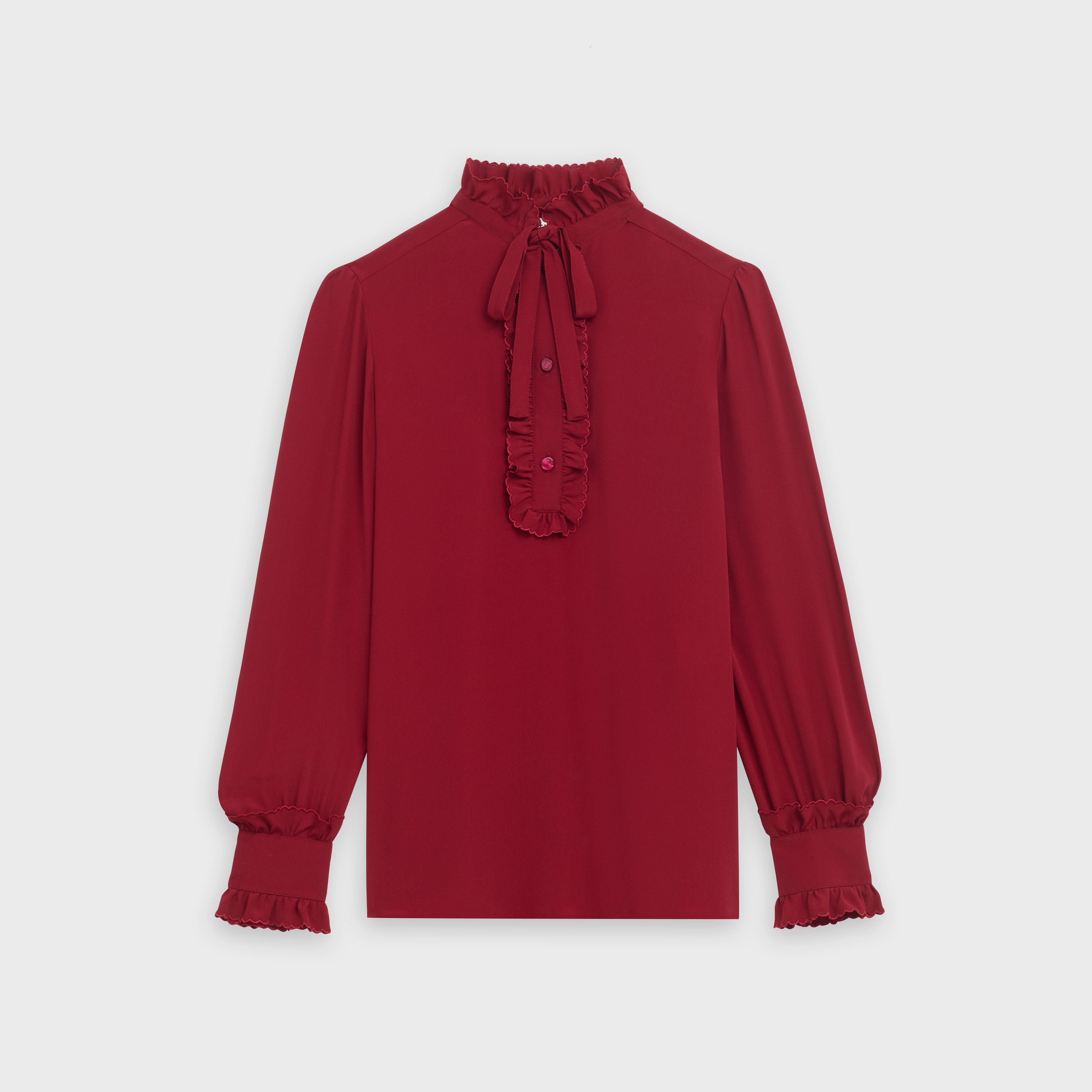 CELINE FRILLED BLOUSE IN SILK CREPE - 1